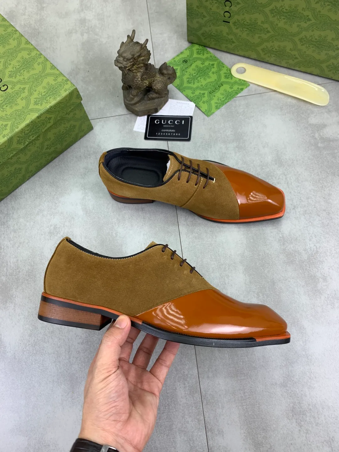 Men's Men's Shoes 💰P580 [New Style] 💰💎💎💎 [Gucci] GUCCI high-end men's formal business leather shoes, original order 1:1! Original imported high-end calfskin, original metal buckle, imported first-layer pigskin lining for feet, original high-end outsole, men's shoe size: 38-44